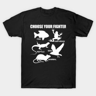 5 Vertebrate Types: Fish Amphibian Reptile Bird Mammal T-Shirt